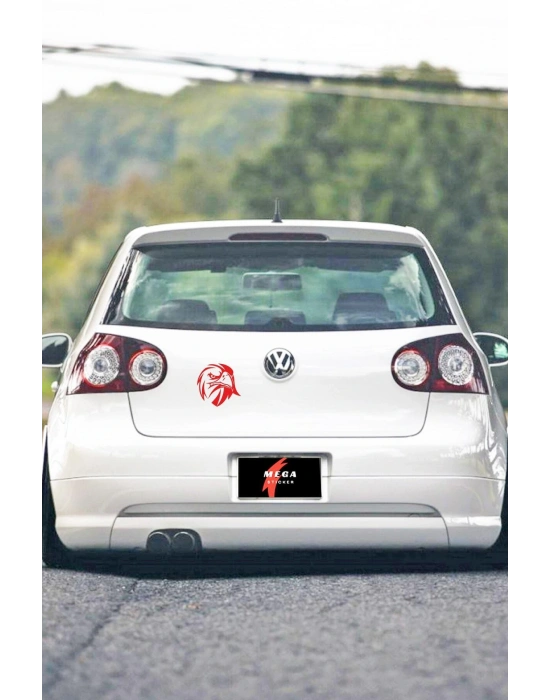 Kızgın Bakışlı Kartal Araba, Motorsiklet, Kask, Laptop, Cam Sticker 13x12 Cm
