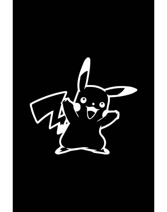 Pikachu Araba, Motorsiklet, Kask, Laptop, Cam Sticker 14x13 Cm