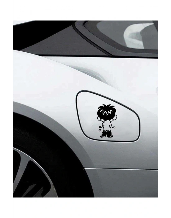 Çiş Yapan Çocuk Depo Kapağı Araba, Motorsiklet, Kask, Laptop, Cam Sticker 12x7 Cm