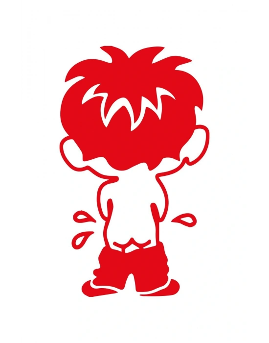 Çiş Yapan Çocuk Depo Kapağı Araba, Motorsiklet, Kask, Laptop, Cam Sticker 12x7 Cm