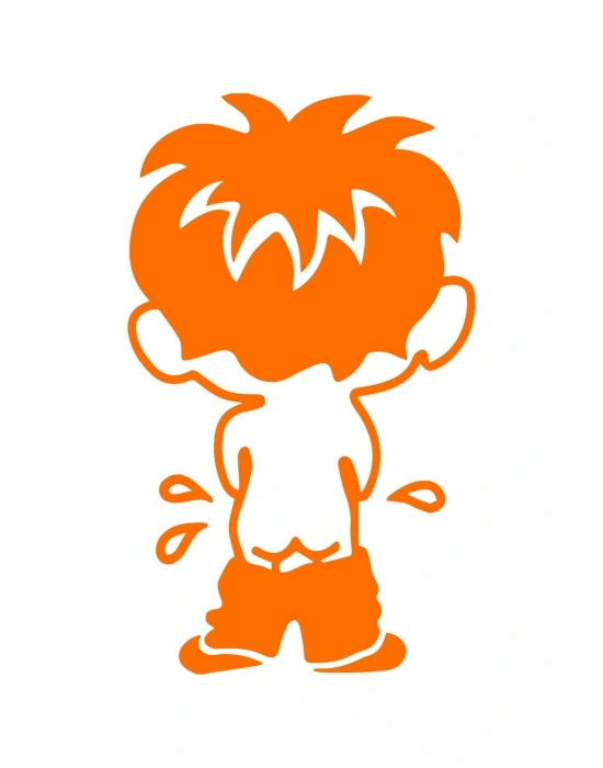 Çiş Yapan Çocuk Depo Kapağı Araba, Motorsiklet, Kask, Laptop, Cam Sticker 12x7 Cm