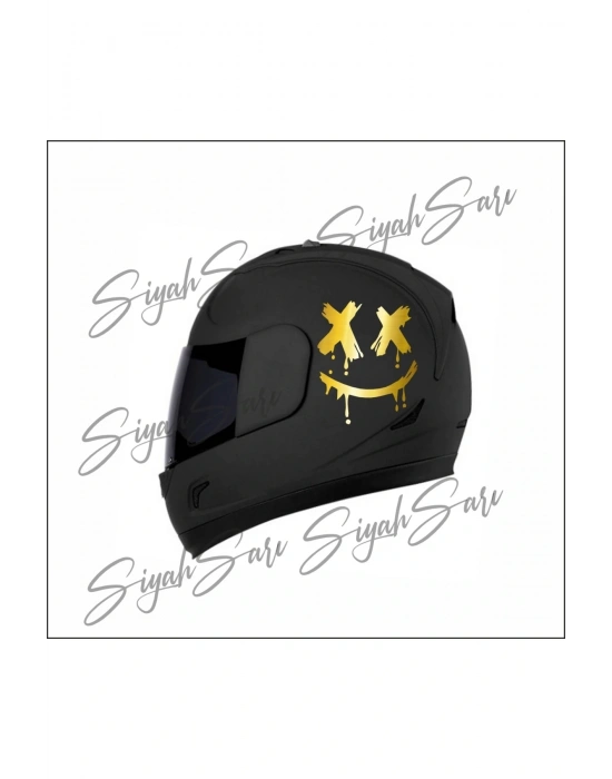 Motor Kask Sticker X X Gülen Yüz Araba Motorsiklet motor Kask Sticker Etiket Folyo
