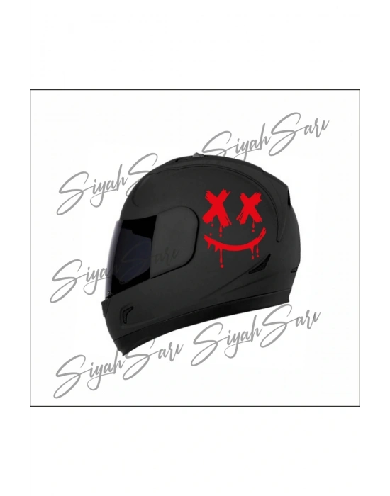 Motor Kask Sticker X X Gülen Yüz Araba Motorsiklet motor Kask Sticker Etiket Folyo
