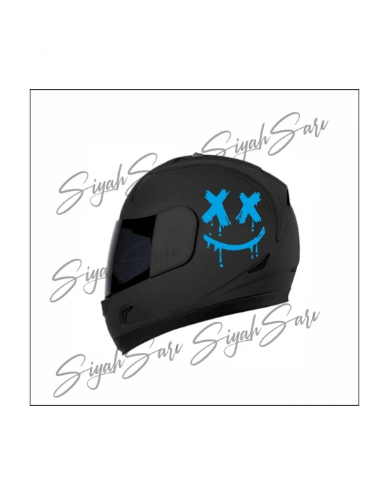 Motor Kask Sticker X X Gülen Yüz Araba Motorsiklet motor Kask Sticker Etiket Folyo