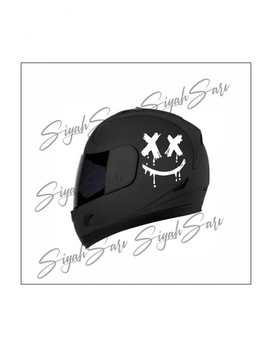 Motor Kask Sticker X X Gülen Yüz Araba Motorsiklet motor Kask Sticker Etiket Folyo