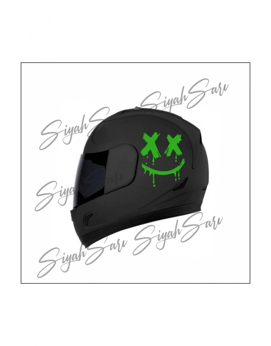 Motor Kask Sticker X X Gülen Yüz Araba Motorsiklet motor Kask Sticker Etiket Folyo