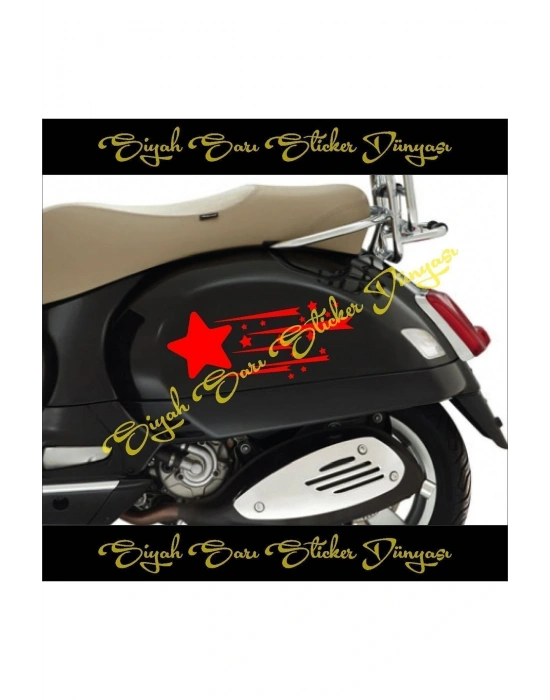 Yıldız Hız 25x13 2 Adet (SAĞ SOL) Depo Kapağı Araba Sticker Oto Motorsiklet Motor Kask Sticker