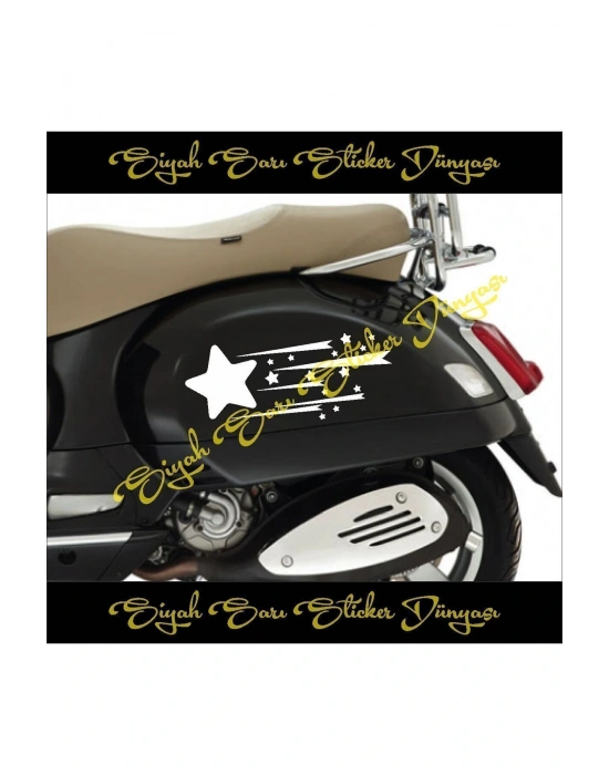 Yıldız Hız 25x13 2 Adet (SAĞ SOL) Depo Kapağı Araba Sticker Oto Motorsiklet Motor Kask Sticker