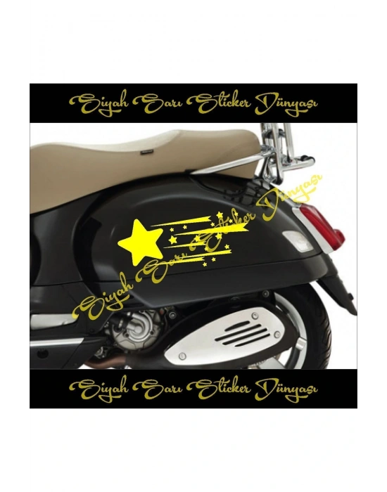 Yıldız Hız 25x13 2 Adet (SAĞ SOL) Depo Kapağı Araba Sticker Oto Motorsiklet Motor Kask Sticker