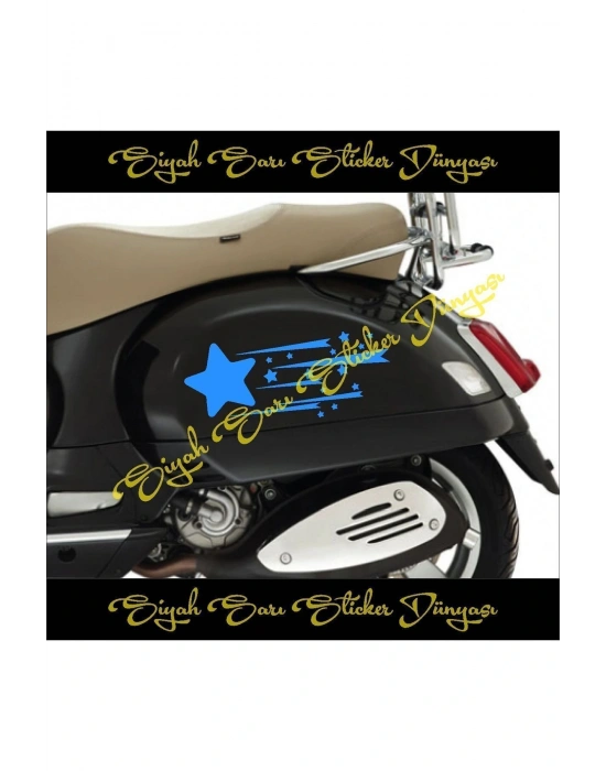Yıldız Hız 25x13 2 Adet (SAĞ SOL) Depo Kapağı Araba Sticker Oto Motorsiklet Motor Kask Sticker