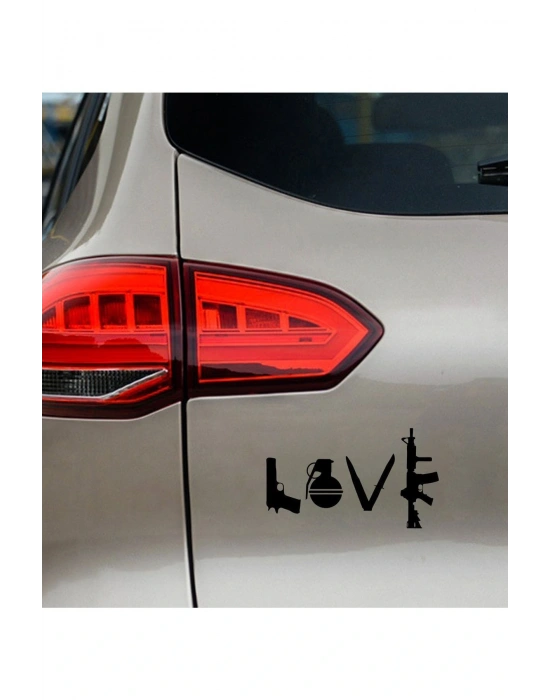 Tabanca Bomba Bıçak Ve M4 Araba, Motorsiklet, Kask, Laptop, Cam Sticker 13x9 Cm
