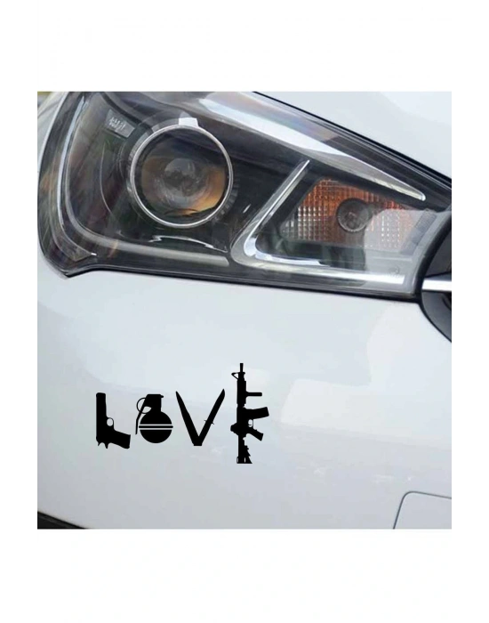 Tabanca Bomba Bıçak Ve M4 Araba, Motorsiklet, Kask, Laptop, Cam Sticker 13x9 Cm