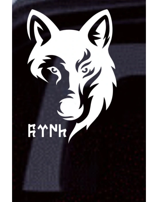 Bozkurt Figürlü Göktürkçe Türk Yazılı Vinil Sticker
