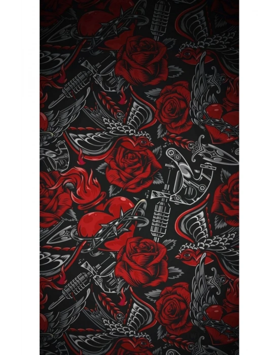 Araba Kapı Direk Kaplama Folyosu güvercin ve güller