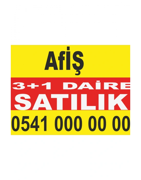 (100 Cm X 150 Cm) 3+1 Satılık Daire Branda - Afiş- Pankart