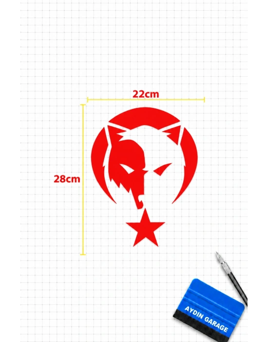 Kurt Börü Logo Araba-motosiklet Sticker 22x28cm