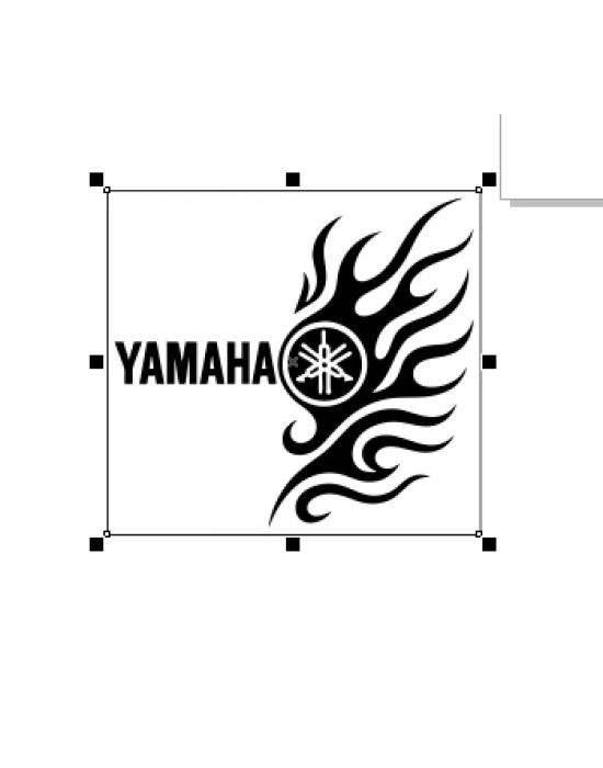 Yamaha alev logo beyaz 12,5x11,5 Cm
