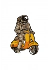 14 x 10 cm Astronot Motorcu Sticker Motor Araba Kask Laptop Sticker