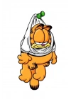 Tembel Garfield Araba, Motorsiklet, Kask, Laptop, Cam Sticker 14x9 Cm