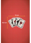 13 x 8,5 cm Poker Kağıdı Full As Sticker Motor Araba Kask Laptop Sticker