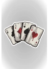 13 x 8,5 cm Poker Kağıdı Full As Sticker Motor Araba Kask Laptop Sticker