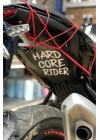 Motor için Dekoratif Sticker Hard Core Rider Beyaz (1 Adet)