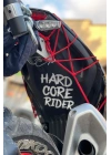 Motor için Dekoratif Sticker Hard Core Rider Beyaz (1 Adet)