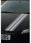 Çift Şerit Araba Kaput Sticker - Oto Sticker - 120x15cm