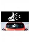 Oto Sticker Uluyan 33x20cm Bozkurt Üç Hilal Kurt Araba 3 Hilal Araba Stickeri
