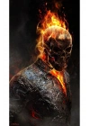 Ghost-Rider Kapı Direk Kaplama Folyosu BASKILI STİCKER Sağ-Sol 2 Adet 22*50 CM