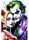 Joker ve Harley Quinn Kapı Direk Kaplama Folyosu BASKILI STİCKER Sağ-Sol 2 Adet 22*50 CM