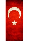 Türk Bayrağı Kapı Direk Kaplama Folyosu BASKILI STİCKER Sağ-Sol 2 Adet 22*50 CM