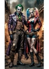 Joker ve Harley Quinn Kapı Direk Kaplama Folyosu BASKILI STİCKER Sağ-Sol 2 Adet 22*50 CM