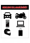 14lü Sıralı Yıldız Araç, Araba, Oto, Motorsiklet, Kask, Laptop, Cam Sticker
