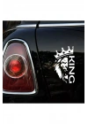 King Araba, Motorsiklet, Kask, Laptop, Cam, Duvar Sticker 25x14 cm