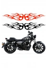 Alevli Sticker Araba, Motorsiklet, Kask, Laptop, Cam Sticker 35,5x13 Cm 2 Adet