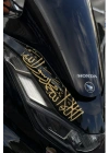 Honda PCX için Ön Grenaj Uyumlu Kelime-i Tevhid Dua Sticker Etiket (30CMx7CM)