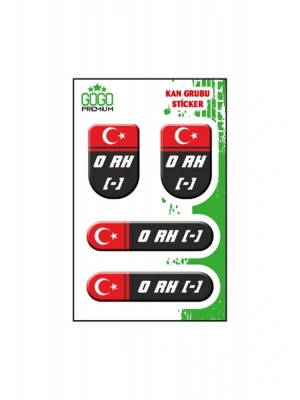 KAN GRUBU I AB Rh(+) SİYAH DÖRTLÜ DAMLA ETİKET