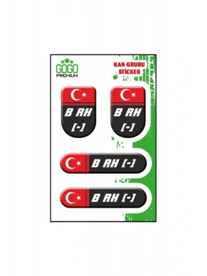 Kan Grubu I B Rh( ) Siyah Dörtlü Damla Etiket