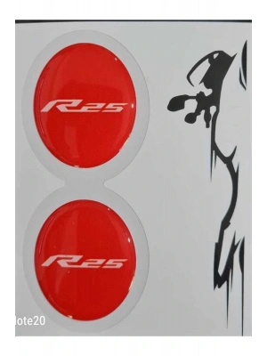 Yamaha R25 4x4 Uyumlu Ikili Koruma Takozu Damla Sticker KIRMIZI