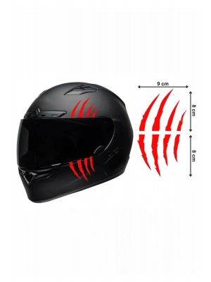 Motorsiklet Kask Pençe KIRMIZI Sticker 9x16 cm