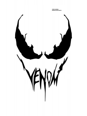 Venom Face Araba, Motorsiklet, Kask, Laptop,cam Sticker 16x12 Cm