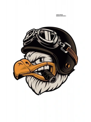 Kasklı Kartal 9x9 Cm Motorsiklet Kask Laptop Ve Oto Sticker