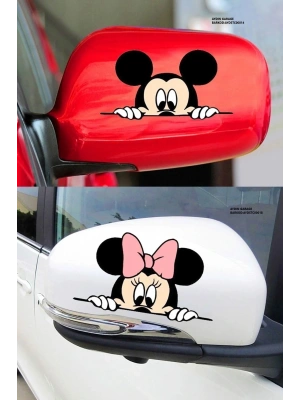 Miki Mini Dikiz Ayna, Araba, Motorsiklet, Kask, Laptop,cam Sticker 14x8 Cm