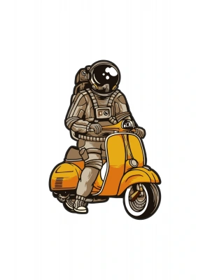 14 x 10 cm Astronot Motorcu Sticker Motor Araba Kask Laptop Sticker