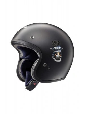 Biker Pug Araba, Motorsiklet, Kask, Laptop, Cam Sticker 14x9 Cm