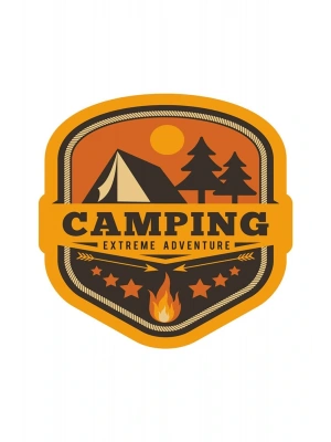 Camping Motorsiklet, Laptop, Kask, Araba Sticker 12x12 Cm