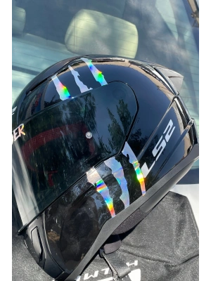 Kask için Dekoratif Hologramlı Pençe İzi Sticker Etiket 16CMx9CM (1 Adet)