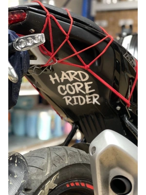 Motor için Dekoratif Sticker Hard Core Rider Beyaz (1 Adet)