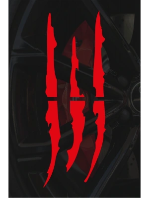 30 X 10 Cm Pençe Oto Sticker Araba Far Sticker Kırmızı